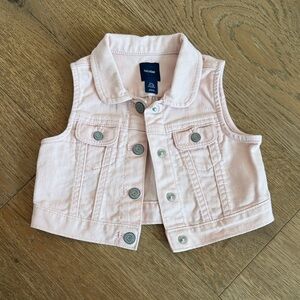 Baby GAP Kids Light Pink Denim Baby Vest with Snaps Pastel Spring Summer